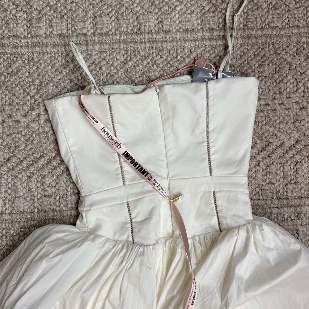 House of CB Strapless Ivory A-Line Dress - Picture 4 of 5